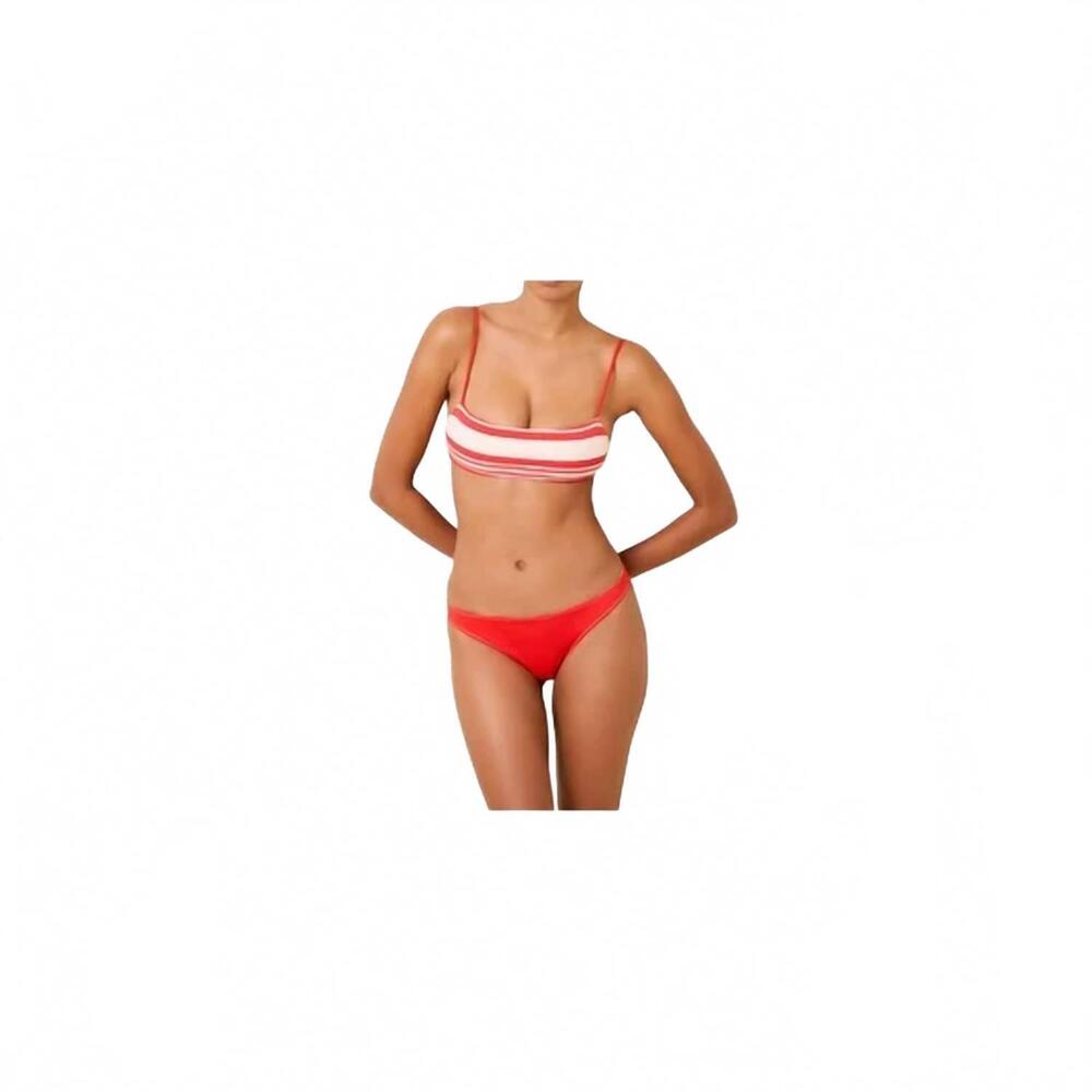NEW SOLID & STRIPED daniela bikini top in apple red